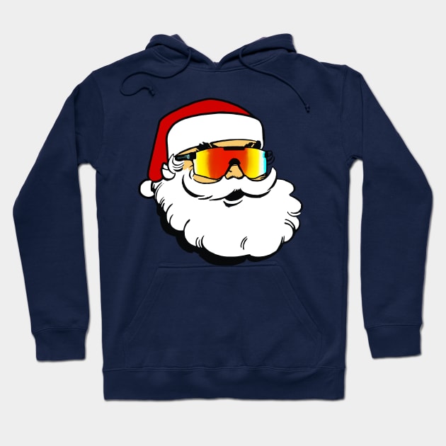 Santa Claus wearing cool skiing sunglasses Hoodie by Captain-Jackson